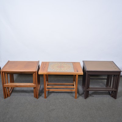 Lot 441 - Two nests of tables and another coffee table