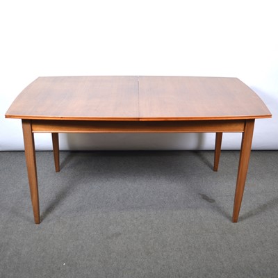 Lot 536 - Mid Century teak dining table and chairs.