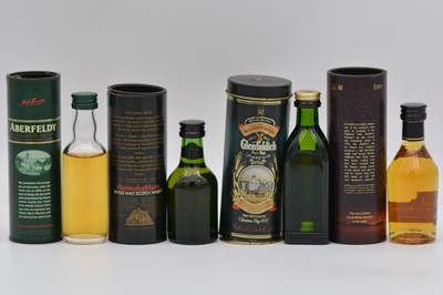 Lot 94 - Fourteen assorted single malt Scotch miniature whiskies