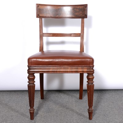 Lot 300 - Set of six William IV mahogany bar-back dining chairs