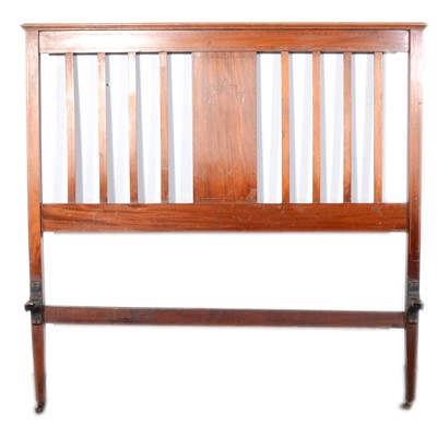 Lot 394 - Edwardian inlaid mahogany bedstead