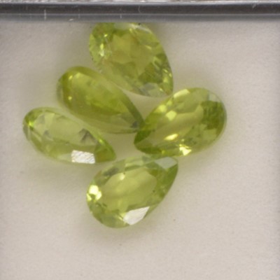 Lot 287 - Gem Collector - Six loose, faceted peridots.