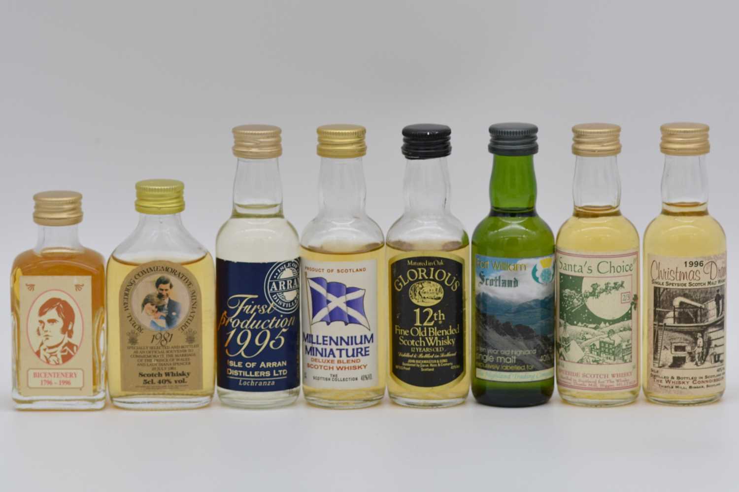 Lot 96 - Twenty three assorted miniature bottlings of single malt and blended whiskies