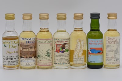 Lot 96 - Twenty three assorted miniature bottlings of single malt and blended whiskies