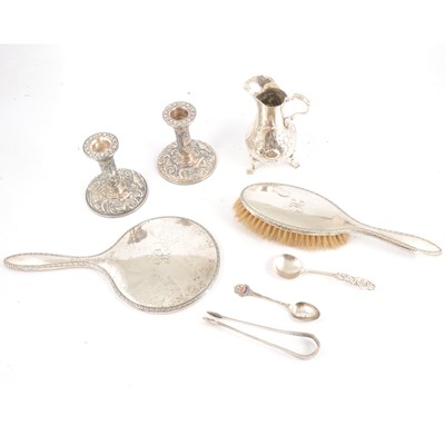 Lot 191A - Victorian silver cream jug, H J Lias & Son, London 1869, and other small silver items.