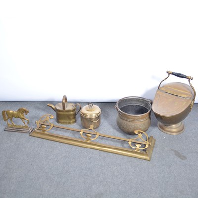 Lot 470A - One box of brass ware, to include coal scuttle.