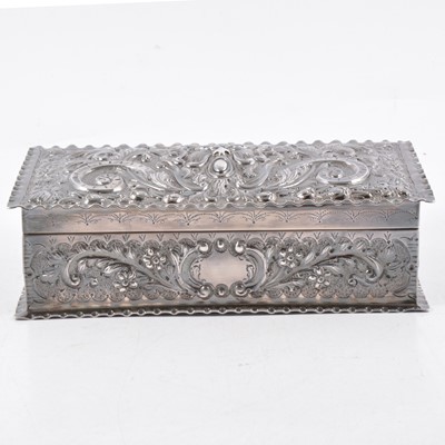 Lot 173 - Victorian silver jewellery casket, Charles Edwards, London 1887.