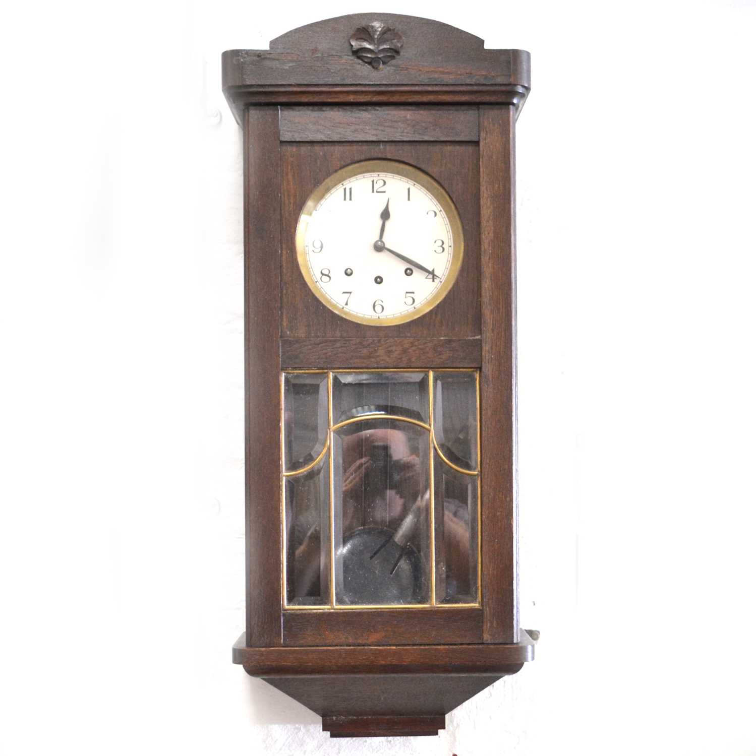 Lot 597 - Oak wall clock