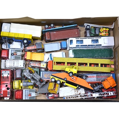 Lot 113 - Dinky and Corgi Toys, one box of loose playworn die-cast models.
