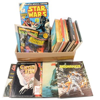 Lot 202 - Comics and annuals; one tray to include Marvel Star Wars and cinema programs