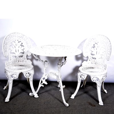 Lot 438 - Victorian style painted metal patio set