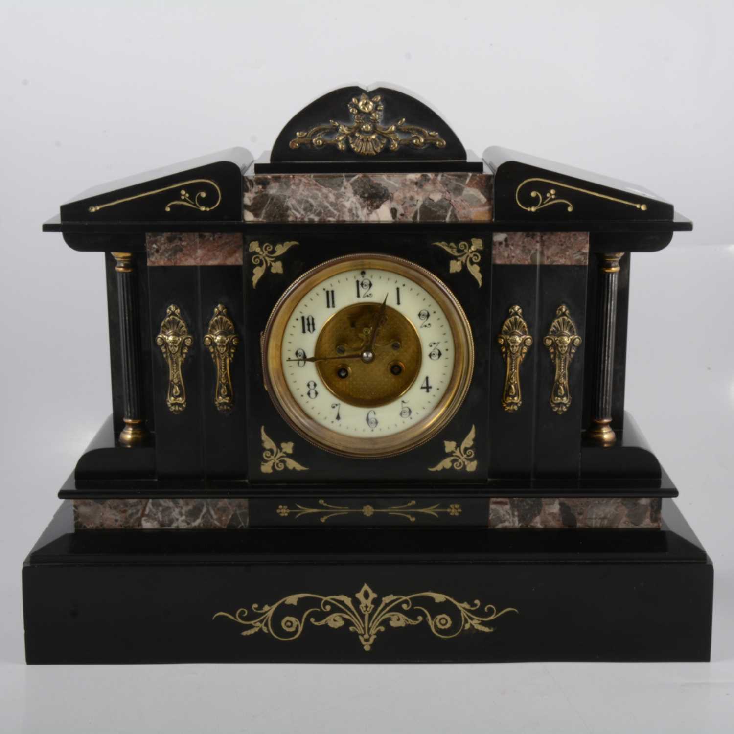 Lot 163 - Victorian slate mantle clock