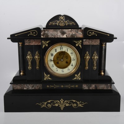 Lot 163A - Victorian slate mantle clock