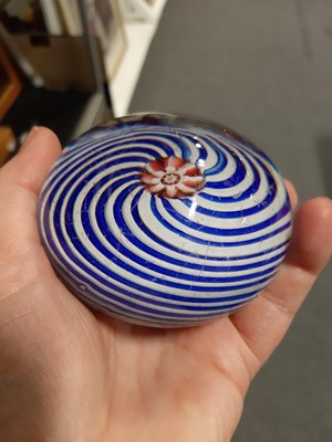 Lot 96 - Clichy blue and white swirl paperweight, circa 1845
