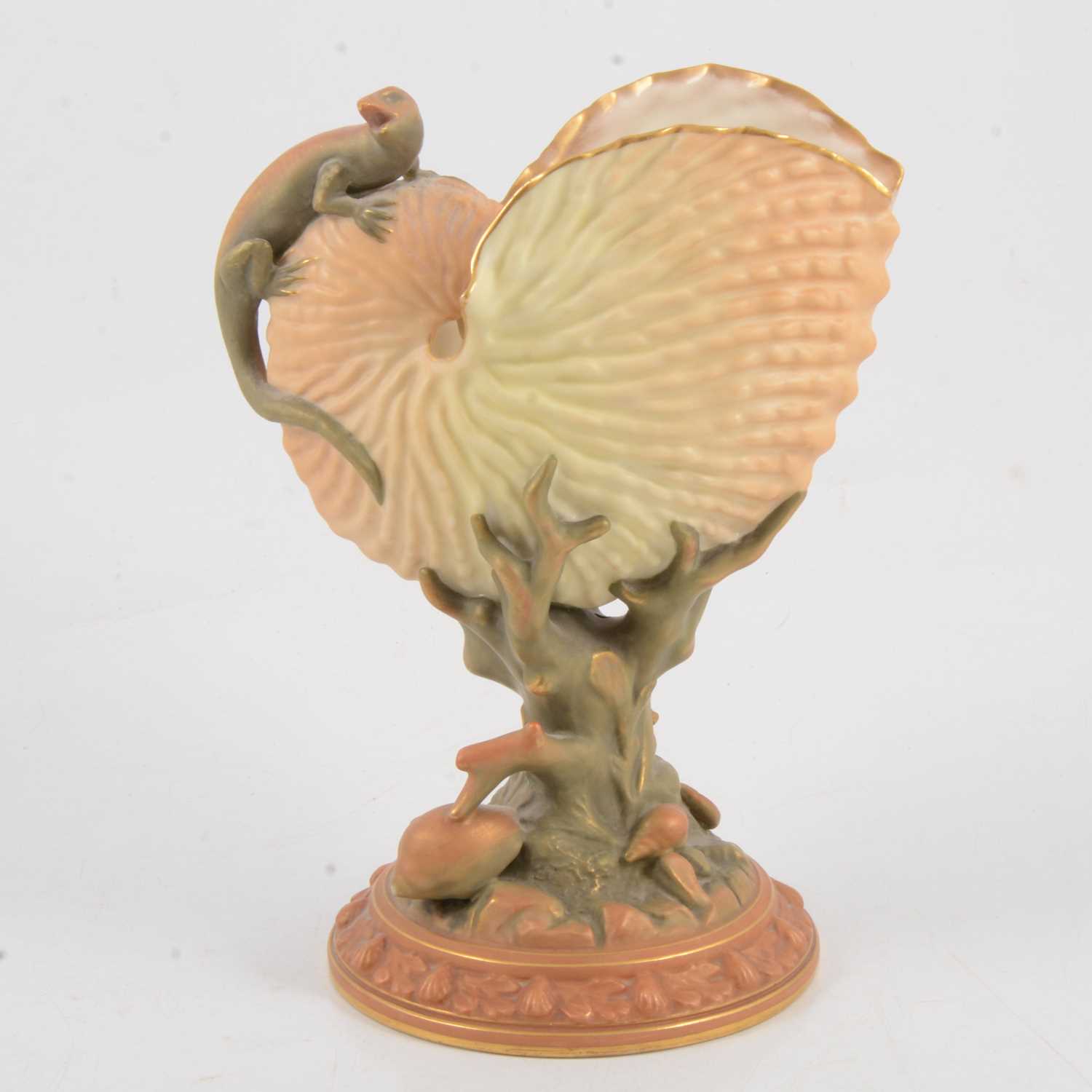 Lot 12 - Royal Worcester Nautilus shell vase