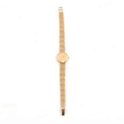 Lot 364 - Omega - a lady's 9 carat yellow gold bracelet watch.