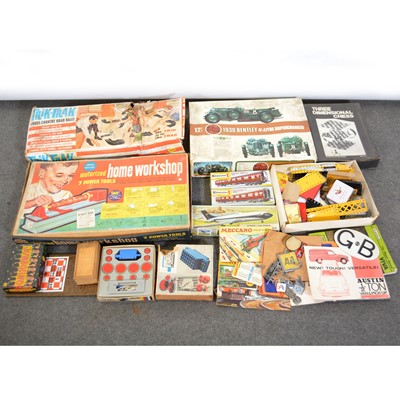 Lot 220 - Vintage toys and games; including Airfix Bentley kit, Meccano and Lego