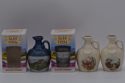 Lot 135 - Glen Fiona, four large and seven small  Scotch whisky decanter miniatures