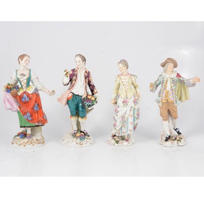 Lot 33 - Two pairs of German porcelain figures