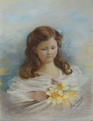 Lot 397 - Fan Cowell, Portrait of a young lady.