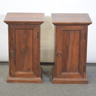 Lot 452 - Pair of modern hardwood bedside cabinets.