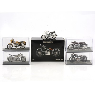 Lot 189 - Model motor-cycles, including Minichamps 1:18 scale BMW R32 - 1923