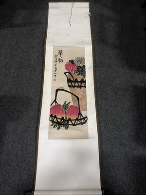 Lot 395 - Nine various Chinese painted scrolls