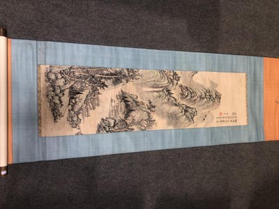 Lot 395 - Nine various Chinese painted scrolls