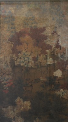 Lot 440 - Chinese school, Deer in woodland