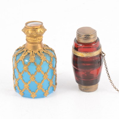 Lot 176 - Two perfume/salts bottles.