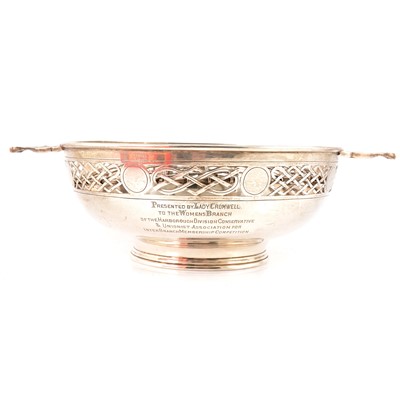 Lot 37 - Art Nouveau style silver presentation bowl, Sibray, Hall & Co Ltd, Sheffield 1921.
