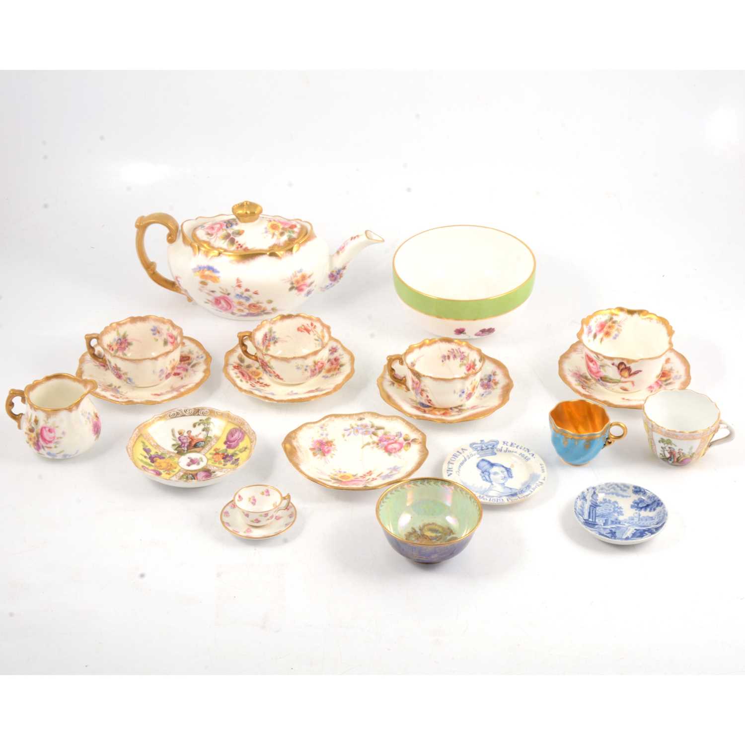 Lot 54 - Quantity of decorative ceramics, including Stevenson & Hancock, and Wedgwood, Hammersley