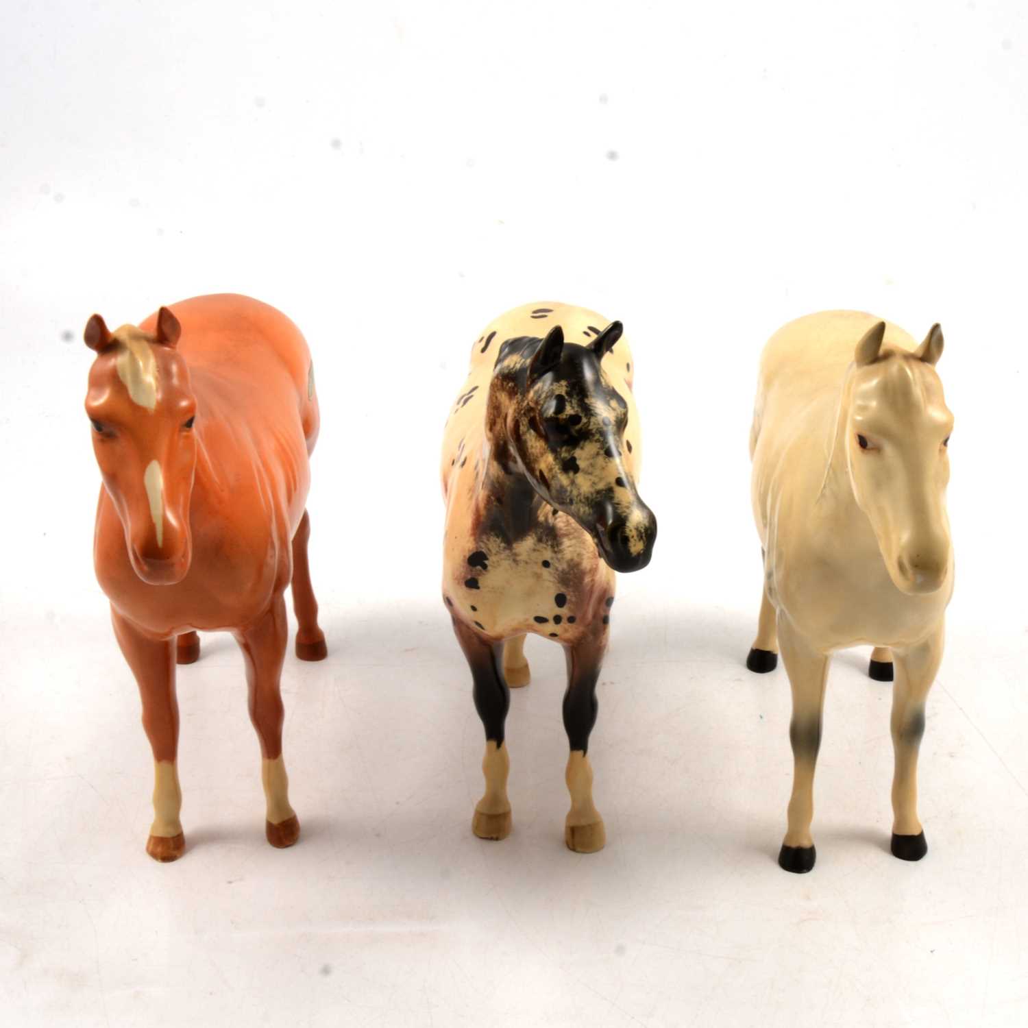 Lot 30 - Beswick Appaloosa Stallion, palomino and dappled horses.