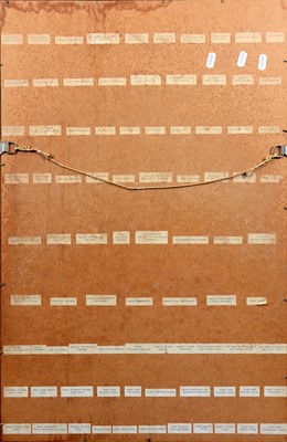 Lot 303 - Display case of replica Cap Badges of The Regiments & Corps of The British Army 1983, 1973 bugle.