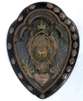 Lot 304 - Leicester 5th Battalion  presentation shield shaped trophy