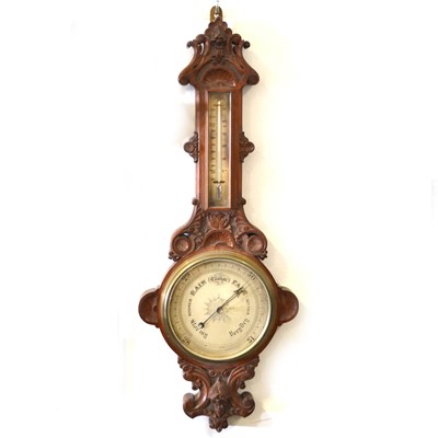 Lot 473 - Victorian oak cased barometer