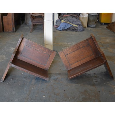 Lot 496 - Three single seat bench ends