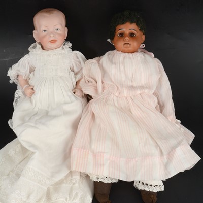 Lot 316 - Two bisque head dolls. Ernst Heubach and Kammer and Rheinhardt.