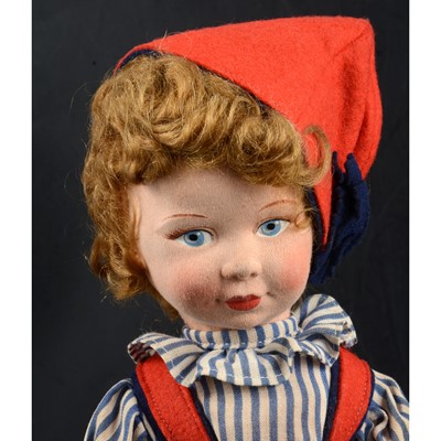 Lot 340 - Lenci, Italy, press felt boy doll, 'Seaside outfit'.