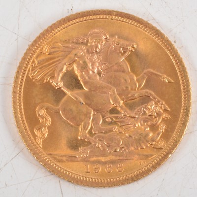 Lot 215 - Elizabeth II gold Sovereign coin, 1966, 8g.