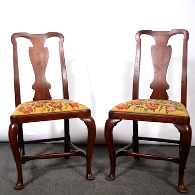 Lot 536 - Pair of George II walnut dining chairs