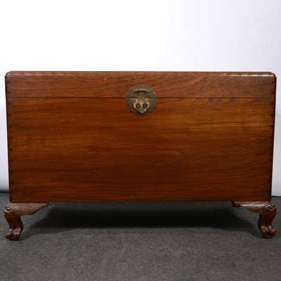 Lot 548 - Far Eastern carved teak wood blanket box