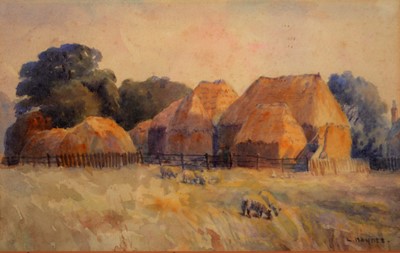 Lot 415 - Laura Haynes, three watercolours, rural scenes.