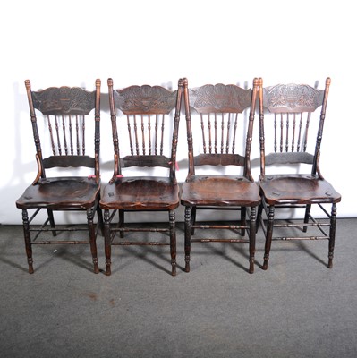 Lot 541 - Set of four American beech dining chairs