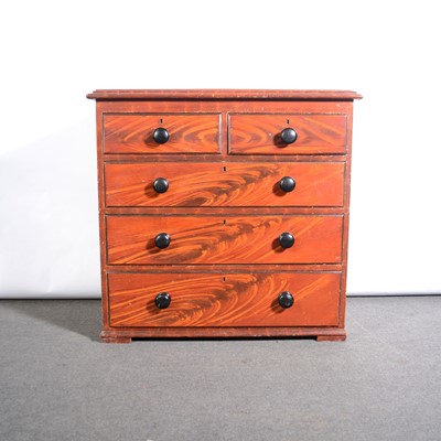 Lot 486 - Victorian grained pine chest of drawers