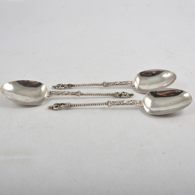 Lot 284 - Three white metal Apostle spoons.