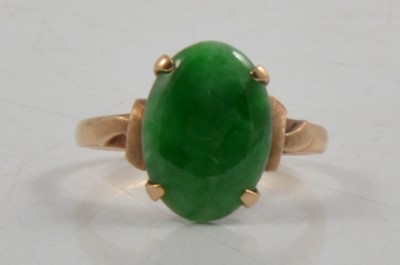 Lot 268 - A jadeite dress ring.