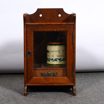 Lot 479 - Edwardian oak smoker's cabinet