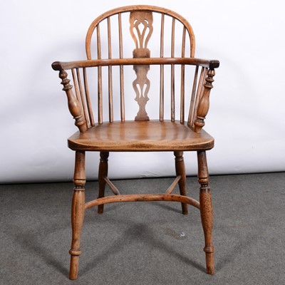 Lot 460 - Victorian yew and mixed wood low-back Windsor chair