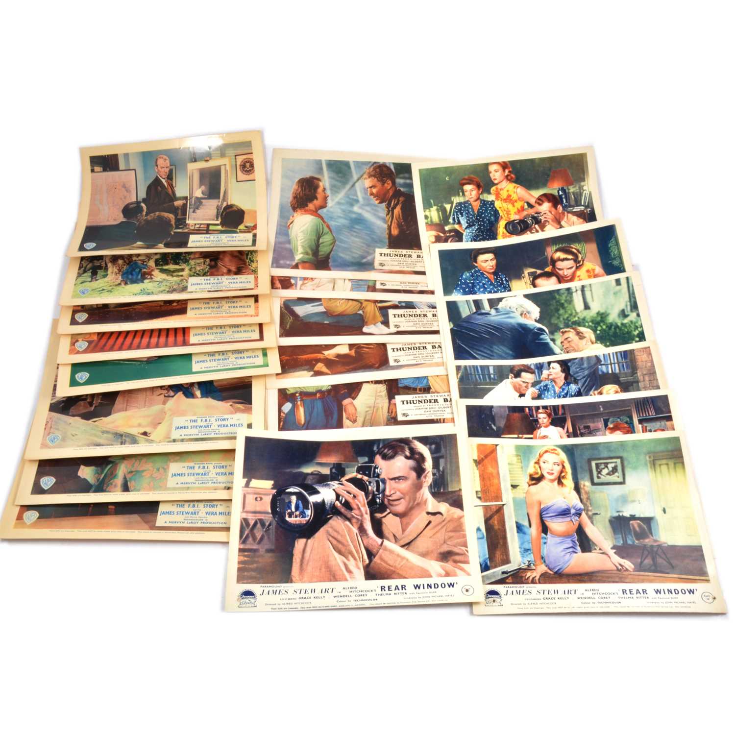 Lot 260 - James Stewart interest, three sets of front of house cinema lobby cards, including Rear Window